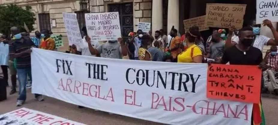 FixTheCountry demo: Ghanaians in Spain stage protest