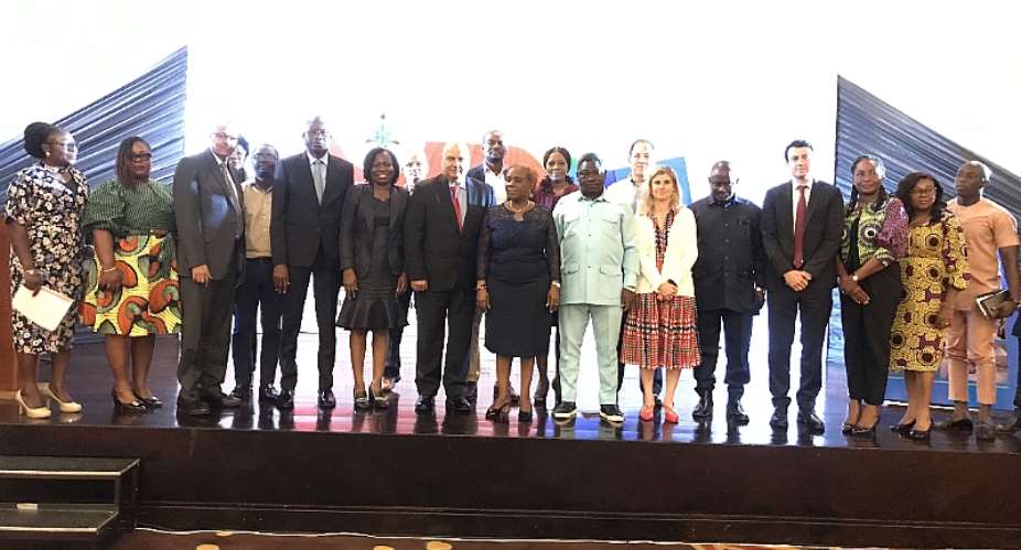 A group photograph taken by various stakeholders after the launch