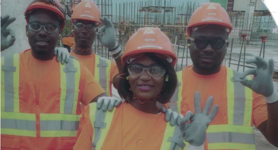Workers of Bouygues Construction Ghana Limited