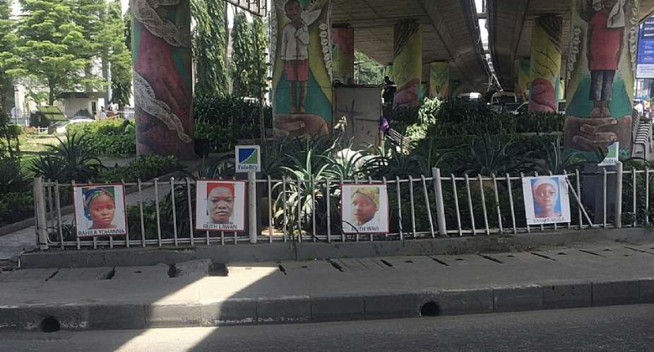 Wall of remembrance in Lagos for missing Nigerian schoolgirls. - Source: Beendy234 - Own work, CC BY-SA 4.0