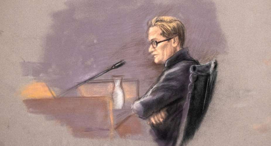 A court sketch shows Marius Borg Hoiby during the second day of the trial against him at the Oslo District Court on February 4, 2026. -  Ane Hem, via Reuters file photo