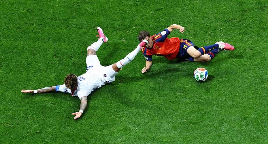 Spains Gavi in action with Cape Verdes Ryan Mendes in the Group G World Cup opener. -   Bernadett Szabo, Reuters