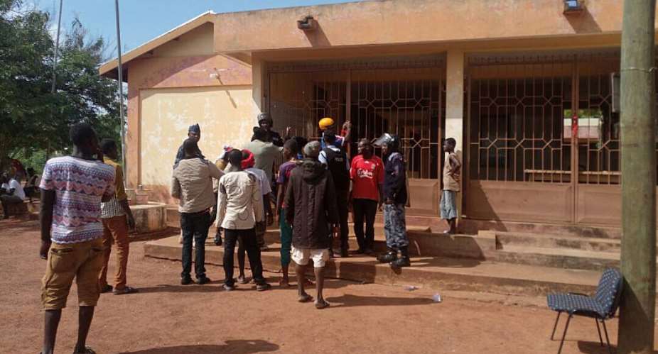 Some of the youth locking up the  Savelugu assembly