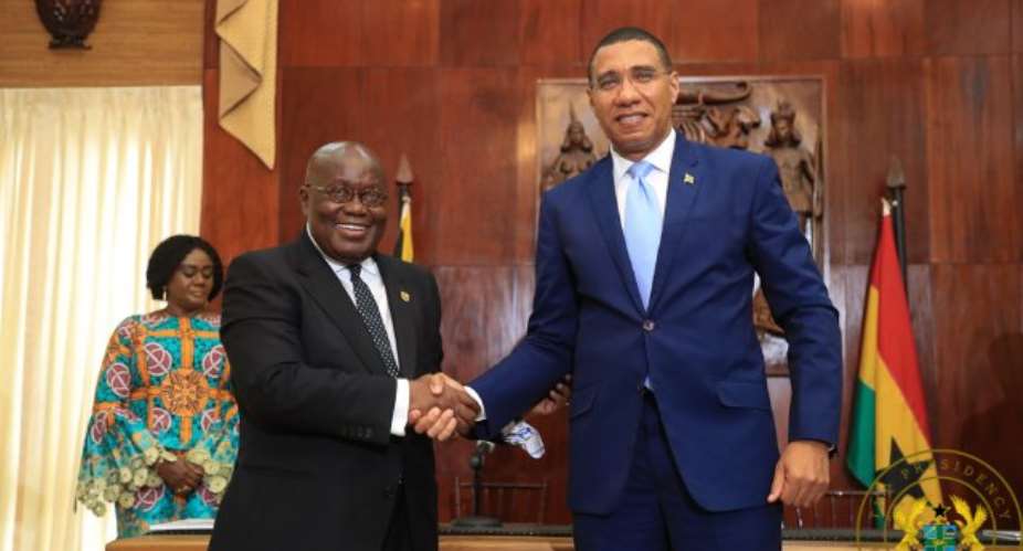 President Akufo-Addo and Jamaican Prime Minister, AndrewHolness.