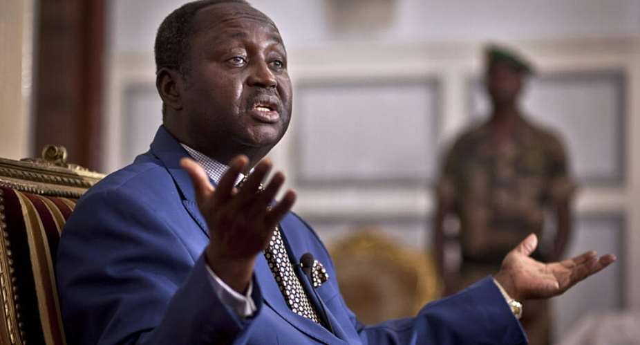President of the Central African Republic Francois Bozize speaks to the media at the presidential palace in Bangui, Central African Republic, January 8, 2013. -  Ben Curtis, AP