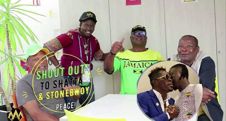 2019 FIFA WWC: Jamaica Fans Send Love Message To Shatta Wale And Stonebwoy VIDEO