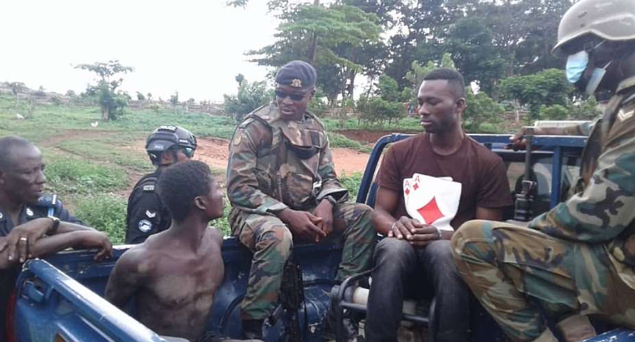 Bono Regional Anti-galamsey Task Force arrests two illegal miners at Wamfie