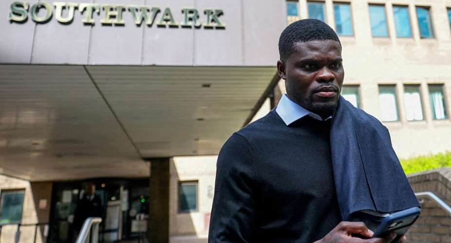 Thomas Partey leaves the Southwark Crown Court in London, on April 13, 2026 -  Hannah McKay, Reuters
