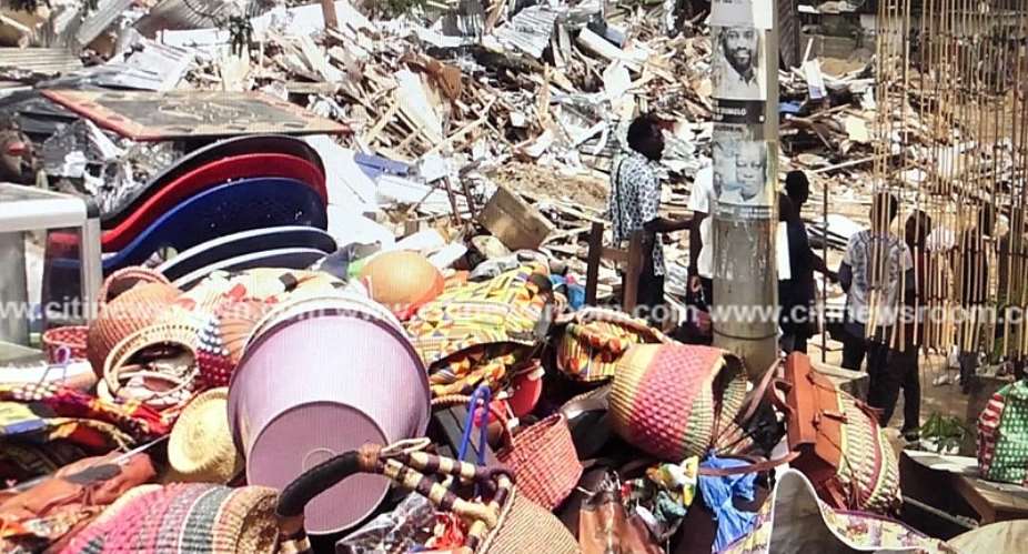 Accra: Traders displaced after demolition at Tetteh Quarshie Arts Centre