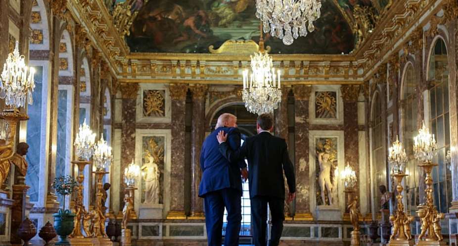 US President Donald Trump receives a tour of Chateau de Versailles from President Emmanuel Macron ahead of a dinner on June 17, 2026 -  Anna Moneymaker, Getty Images (pool)