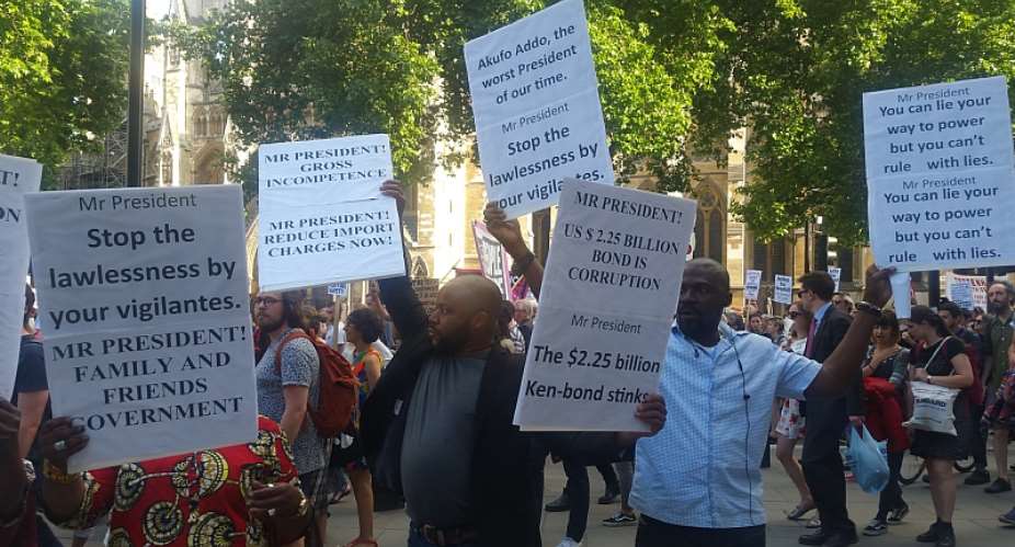 Ghanaian Residents In The UK Demonstrates Against Akufo-Addo's Government In London