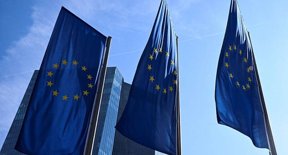 European Union flags flutter outside the European Central Bank (ECB) headquarters in Frankfurt, Germany, March 19, 2026 -  Jana Rodenbusch, Reuters