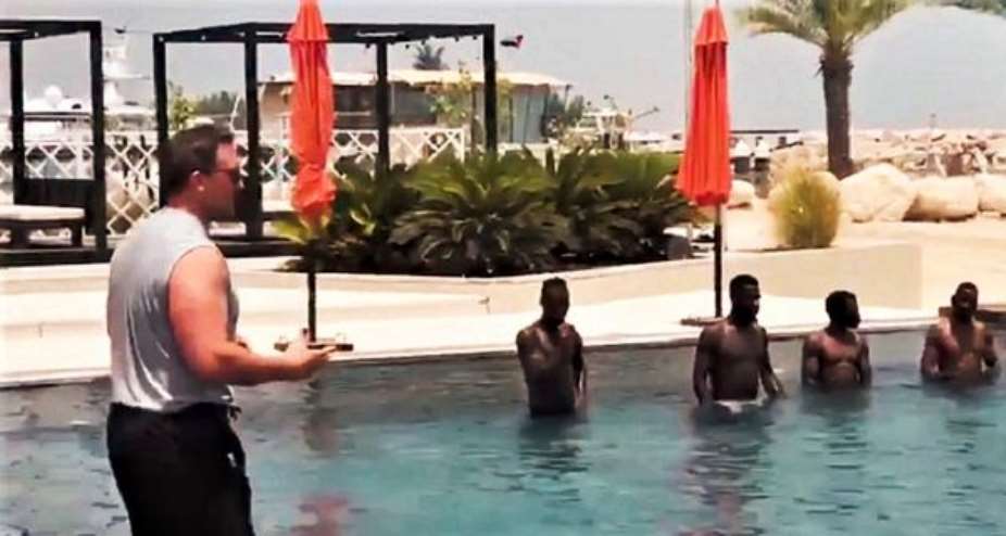 AFCON 2019: Black Stars In The Pool For Conditioning Ahead Of AFCON