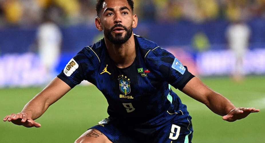 Matheus Cunha scored twice in the 3-0 win over Haiti that took Brazil to the top of Group C at the 2026 World Cup and eliminated Haiti. - AFP - MAURO PIMENTEL