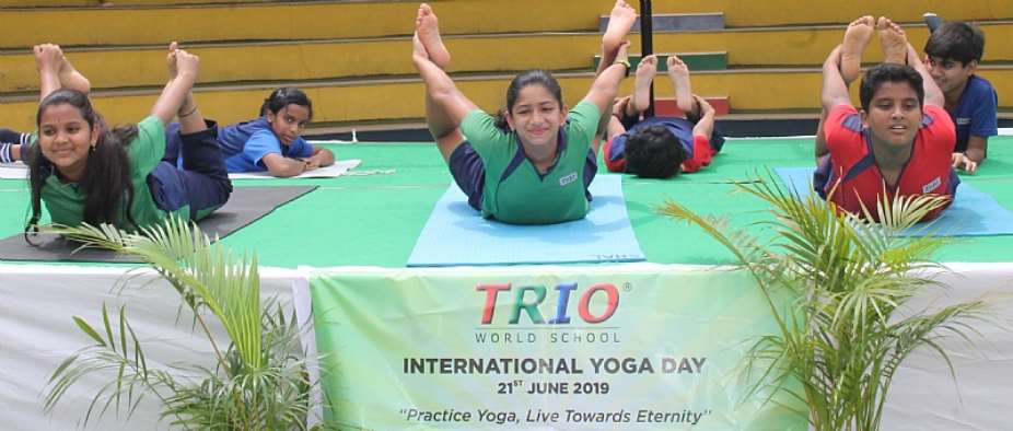 Parents, Students Join International Yoga Day At TRIO World School