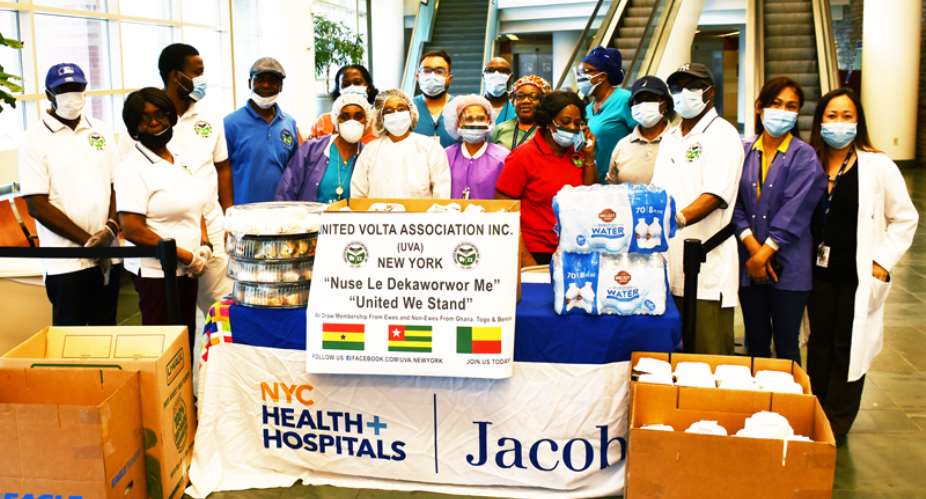 United Volta Association In New York Donates Food To Jacobi Medical Center In The Bronx