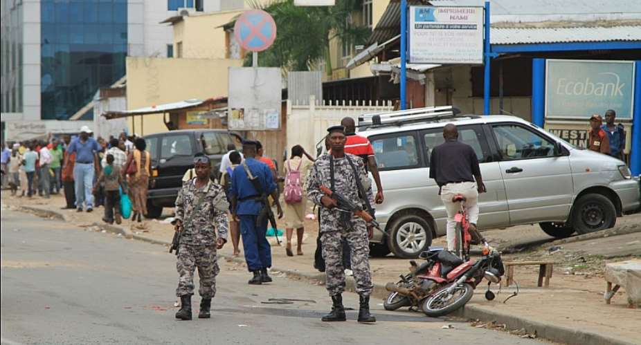 In this February 3, 2016 photo, policemen and soldiers patrol the streets after a grenade attack of Burundi's capital Bujumbura. CPJ and human rights groups are calling on the EU to uphold human rights benchmarks set in 2016 when the EU suspended direct financial support to the country in the wake of the 2015 political crisis. ReutersJean Pierre Aime Harerimama