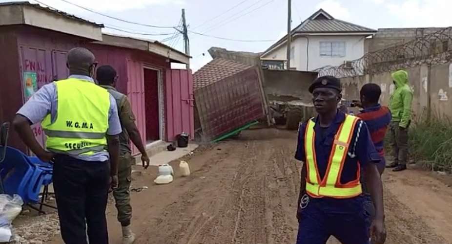 Flooding: Assembly destroys illegal structures at Weija Gbawe