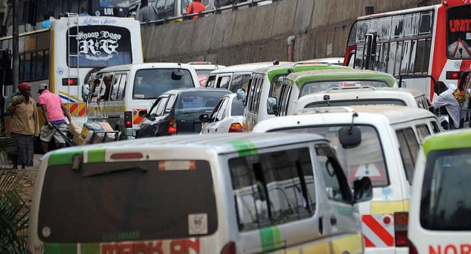 Kenyas road infrastructure leaves little room for pedestrians. -  AFP - TONY KARUMBA