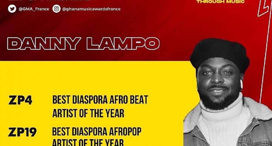 Danny Lampo nominated in maiden edition of Ghana Music Awards France