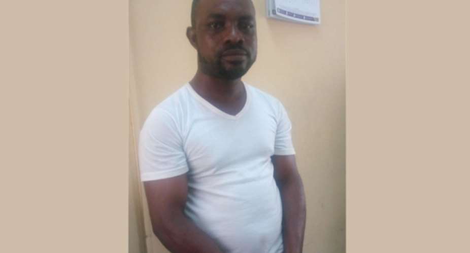 Suspect Isaac Alphonse Ansah in police custody