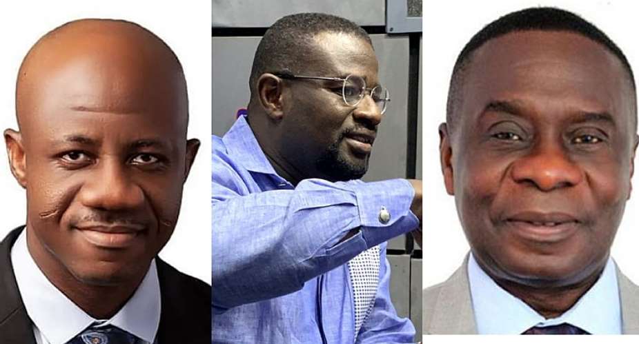From left to right: Charles Opoku, NPP Parliamentary candidate, Frank Annoh-Dompreh, Majority Chief Whip and James Gyakye Quayson