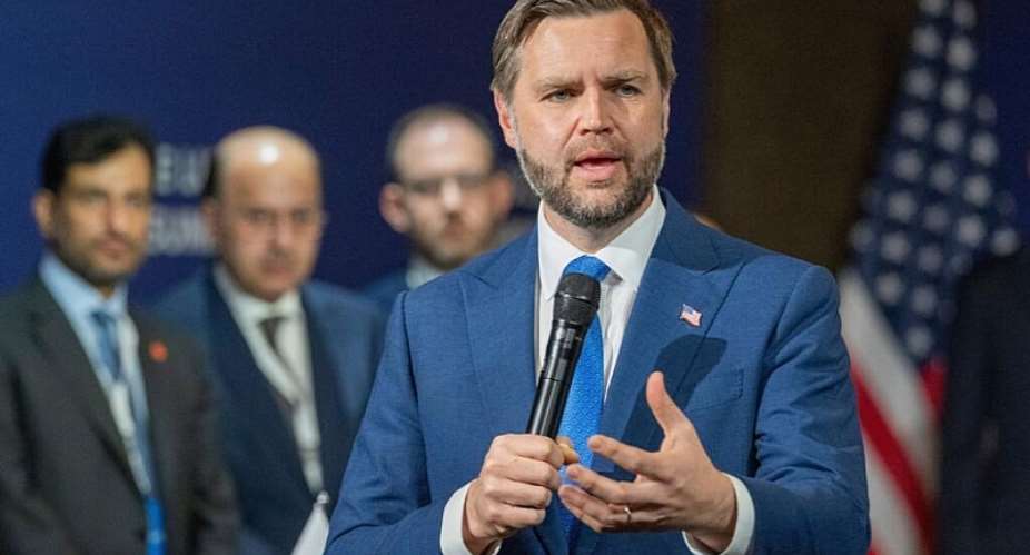 US Vice President JD Vance speaks at the Lake Lucerne Summit at the Buergenstock resort in Obbuergen, Switzerland on June 21, 2026. -  Urs Flueeler, Pool Photo via AP