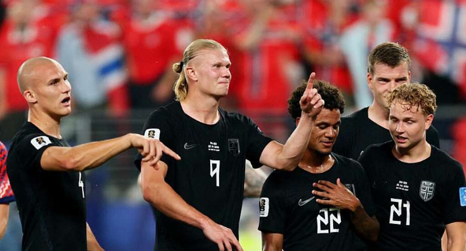 Norways Erling Haaland celebrates after the match. -  Caean Couto, Reuters