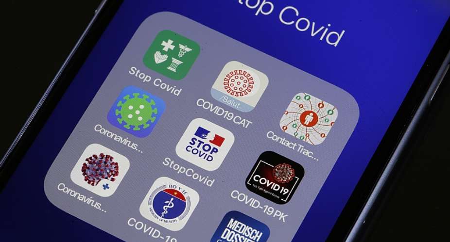 The French mobile phone application StopCovid, developed to trace people who test positive with COVID-19.  - Source: Chesnot/Getty Images