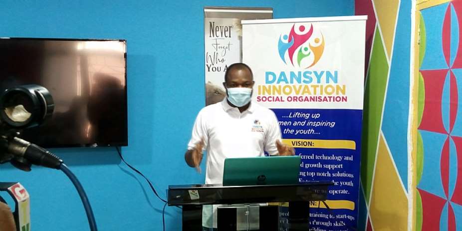 The Executive Director of Dansyn Innovation Social Organization  ISO Daneil Nang  in a presentation at at the meeting