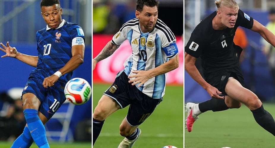 Argentinas Lionel Messi leads the Golden Boot race, trailed by Frances Kylian Mbapp and Norways Erling Haaland. -  AP