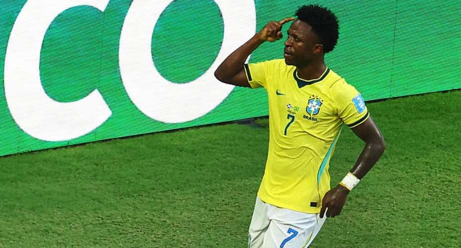 Vinicius Junior scored twice for Brazil in the 3-0 win over Scotland. - REUTERS - Marco Bello