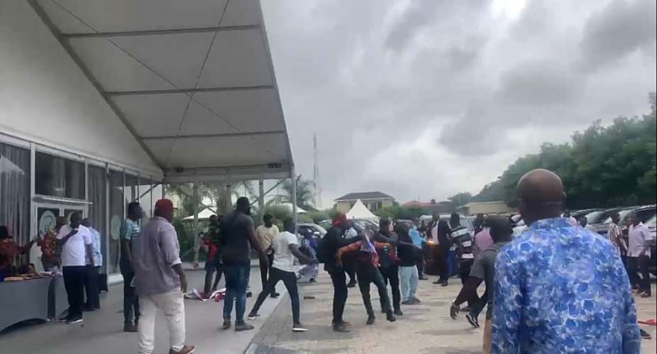 Free-for-all fight at NPP NEC meeting as supporters clash over Ken Must Go protest