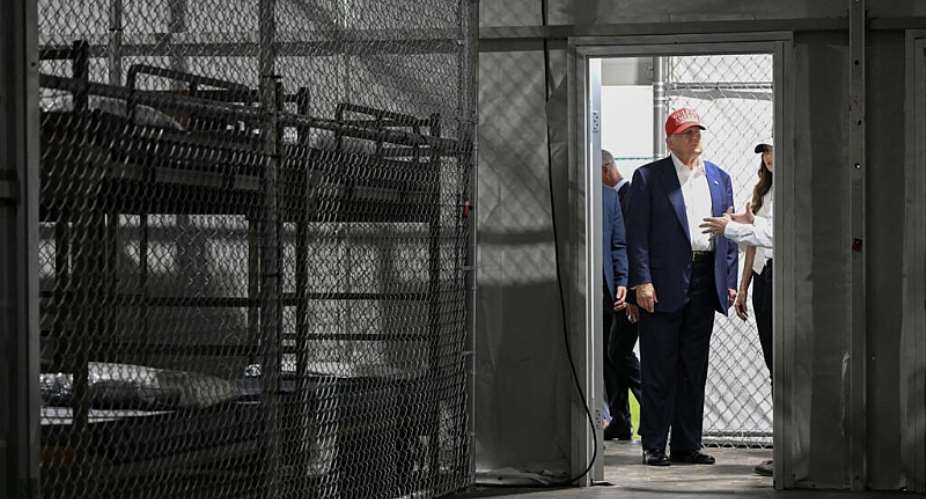 U.S. President Donald Trump visits Alligator Alcatraz, a migrant detention center in Ochopee, Florida, on July 1, 2025 -  ANDREW CABALLERO-REYNOLDS, AFP