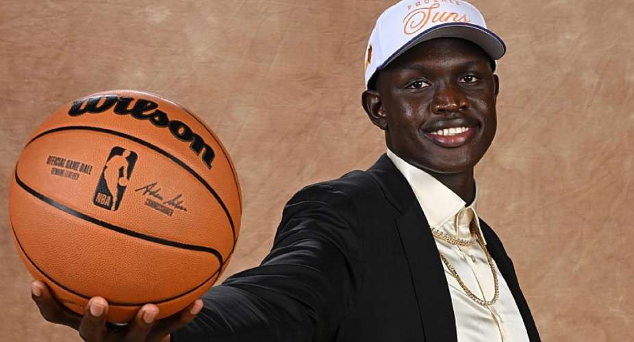 Getty ImagesImage caption: Khaman Maluach was drafted by Houston Rockets but immediately traded to Phoenix Suns