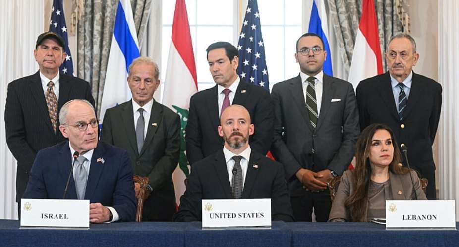 The Lebanon-Israel-US signing ceremony took place in Washington -  SAUL LOEB / AFP