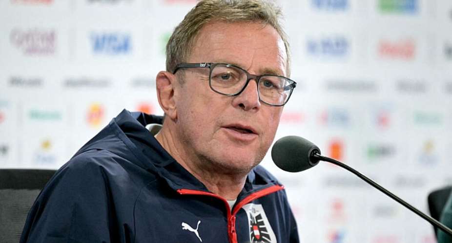 Austrias German head coach Ralf Rangnick at a press conference at the Kansas City Stadium in Kansas City on June 26, 2026. -  Juan Mabromara, AFP