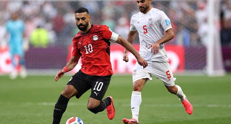 Mohamed Salah of Egypt in action against Iran in their final Group G game at Seattle Stadium. -  Richard Heathcote, Getty Images via AFP