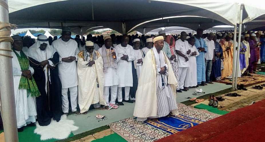 The Metropolitan Chief Imam leading Eid-ul-Fitr prayers in Tema
