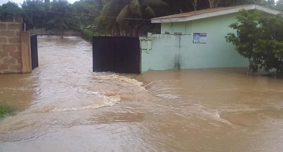Over 50 Houses Submerged In Agona Nyakrom River Akora Overflows