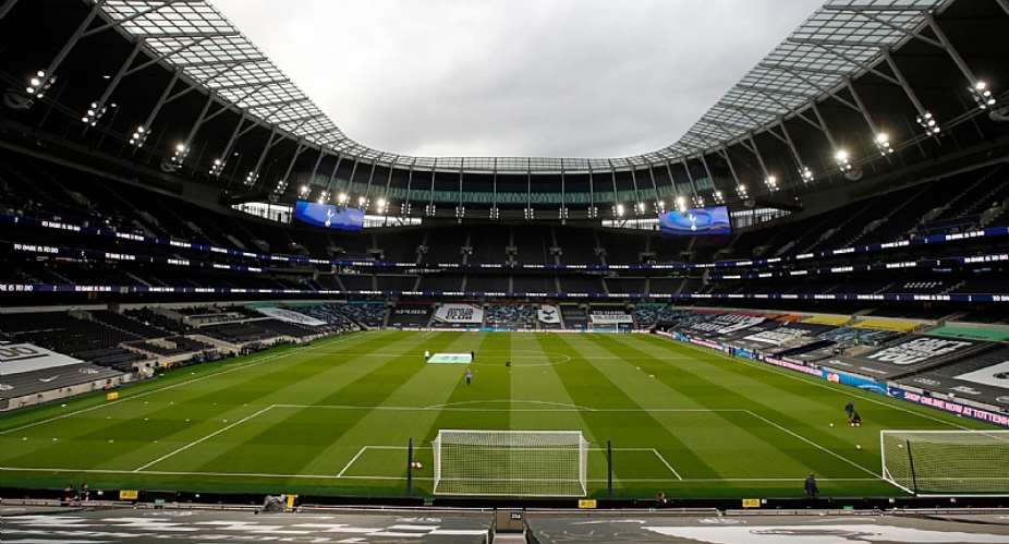 The pitch is viewed from the stands ahead of the English Premier League football match between Tottenham Hotspur and Manchester United at Tottenham Hotspur Stadium in London, on June 19, 2020Image credit: Getty Images