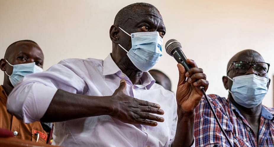 Ugandas veteran opposition leader Kizza Besigye during a court session at Nakawa Chief Magistrates Court in Kampala on 23 May, 2025. -  Badru Katumba / AFP