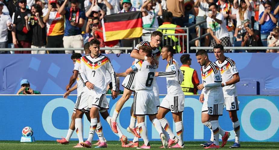 Germanys forward Kai Havertz celebrates scoring his teams first goal during the 2026 World Cup match between Germany and Paraguay, June 29, 2026 -  Odd Andersen, AFP