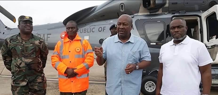 Flood crisis: Mahama blames climate change, poor planning; announces crackdown