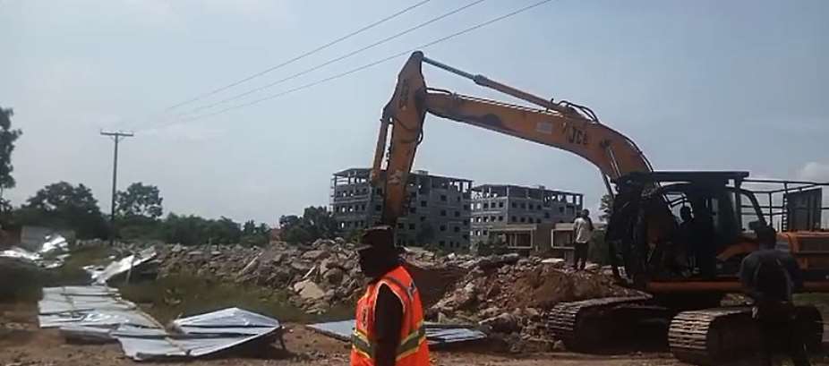 Unauthorised structures demolished at Haatso