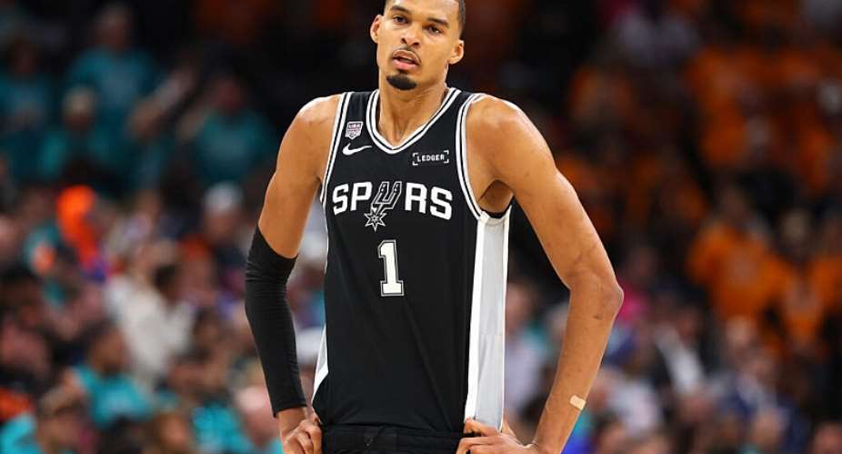 Victor Wembanyama of the San Antonio Spurs reacts during the fourth quarter of the Spurs loss to the New York Knicks in game one of the NBA Finals -  Gregory Shamus / GETTY IMAGES NORTH AMERICA/AFP