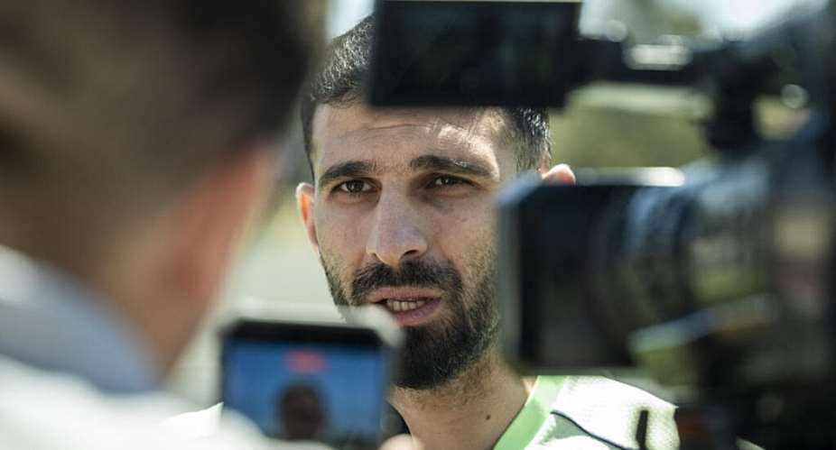 Jordan football team skipper Ihsan Haddad spoke to the media in Amman about the teams preparations for the 2026 World Cup in the United States, Canada and Mexico. -  AFP - JEWEL SAMAD