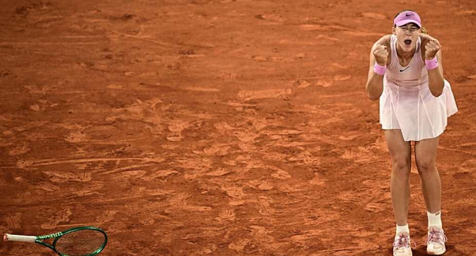 Mirra Andreeva celebrates after beating Marta Kostyuk. -  Julien De Rosa, AFP