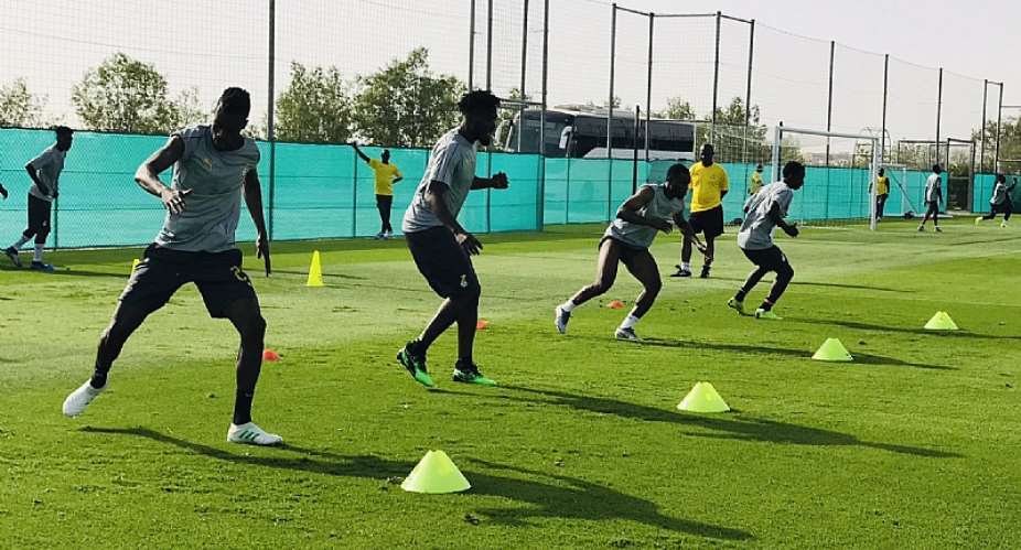 AFCON 2019: Watch Black Stars Day III Training Session In Abu Dhabi VIDEO+PHOTOS