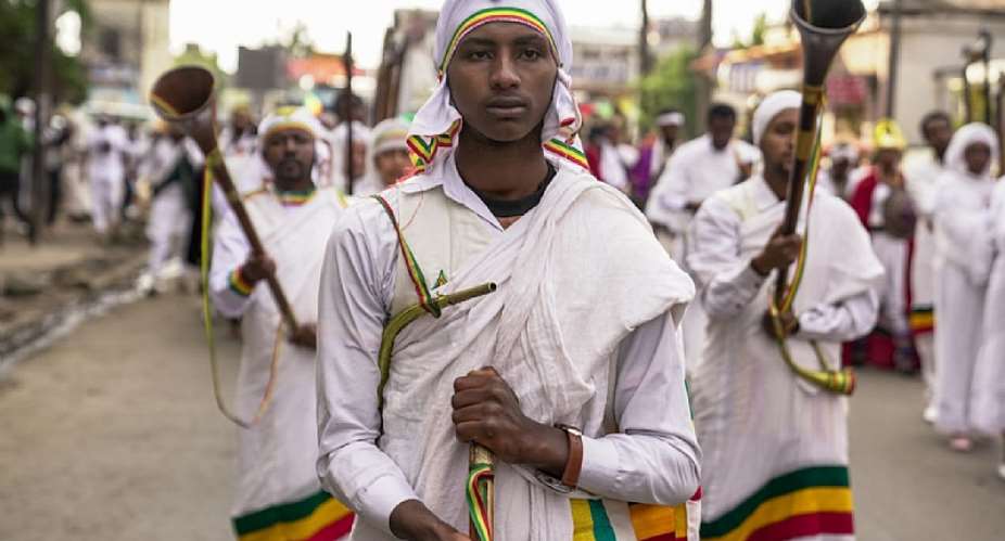 A procession in Addis Ababa, Ethiopia. - Source: J. CountessGetty Images